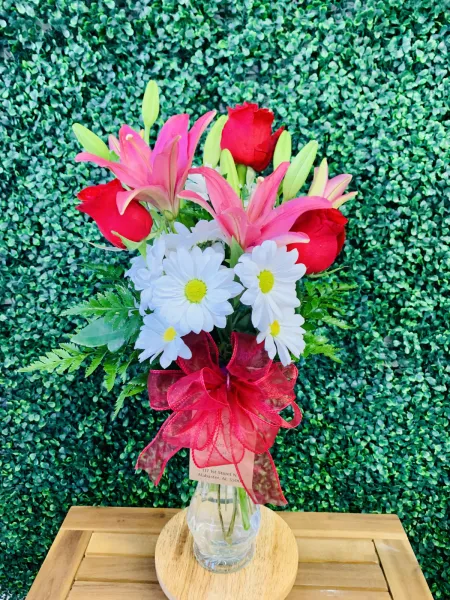3 Rose and Lily Arrangement — Alabaster Florist