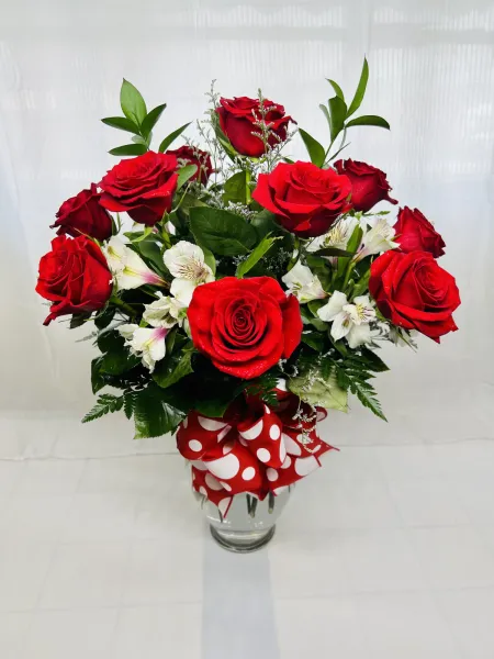 Dozen Roses with Alstroemeria — Alabaster Florist