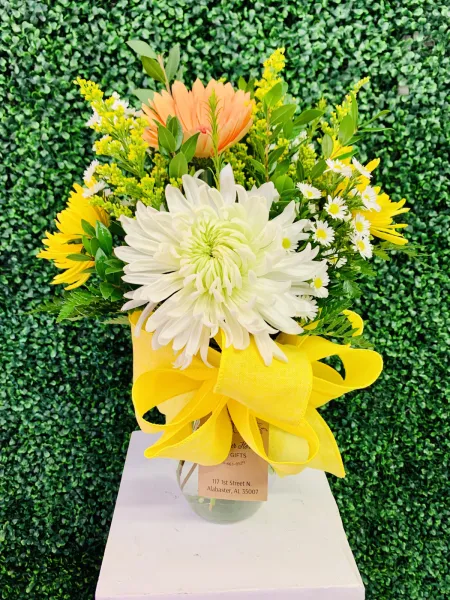Gerbera and Mum Get Well Arrangement — Alabaster Florist