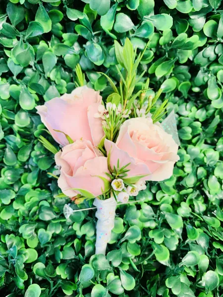 Light Pink Spray Rose Boutonniere — Alabaster Florist