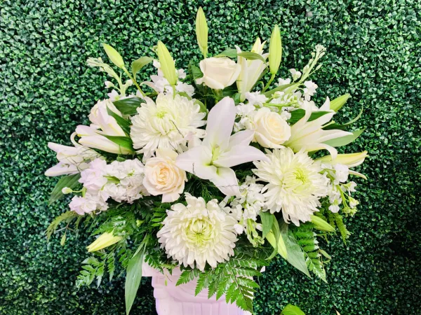 All White Basket — Alabaster Florist