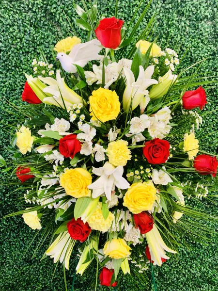 Rose, Lily and Carnation Standing Spray — Alabaster Florist