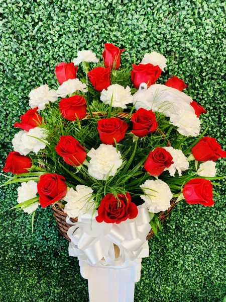 18 Roses and Carnations Basket — Alabaster Florist
