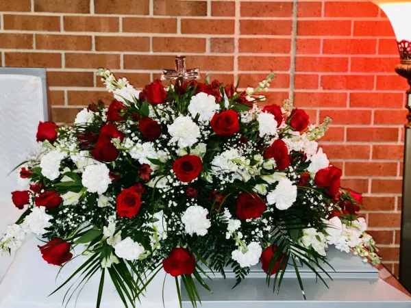 Roses and Carnations Whole Blanket — Alabaster Florist