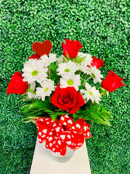 Half Dozen Roses with Daisies — Alabaster Florist